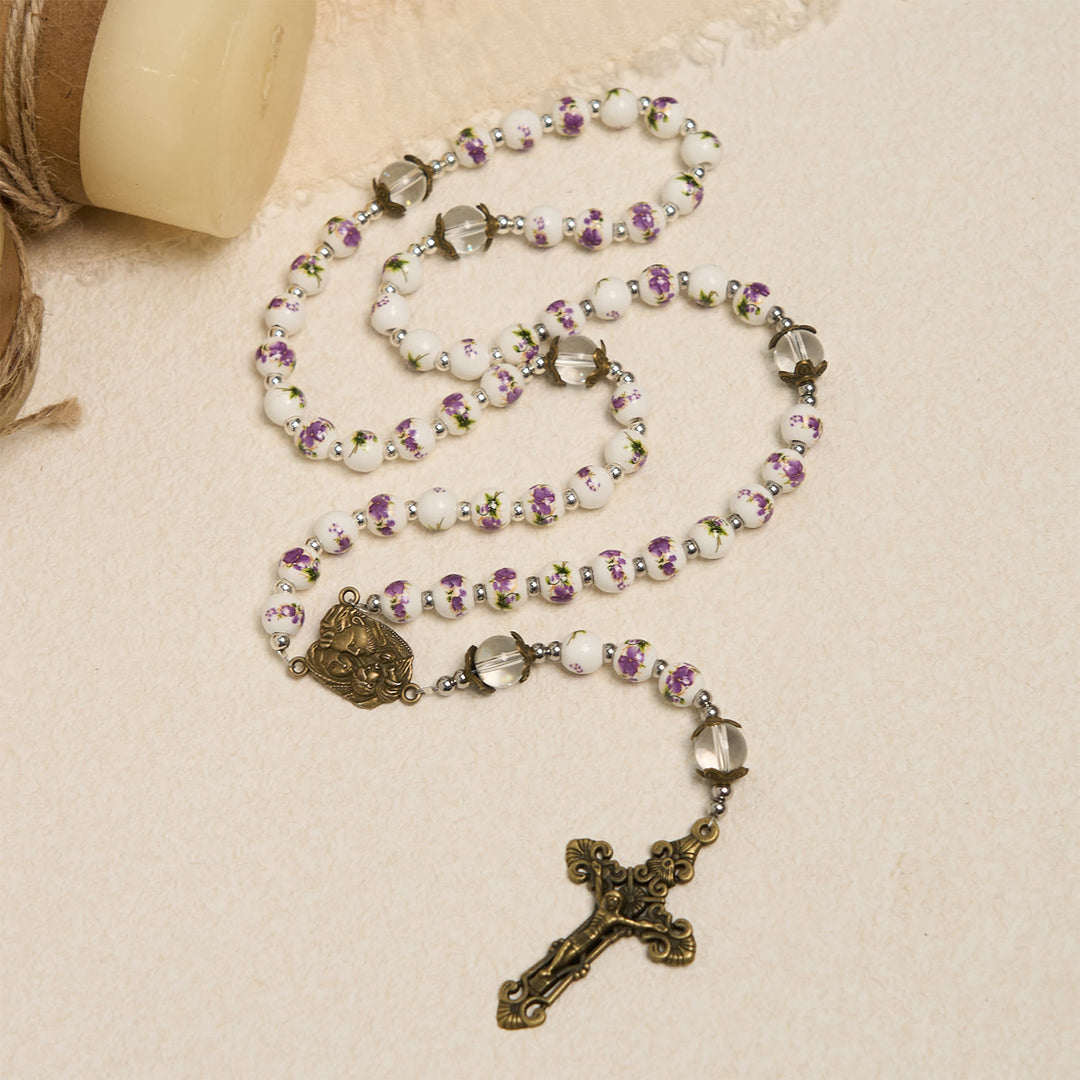 Christianartworkshop Jesus Is The Gift:  Handmade  Violet - Inspired Rosary with Gift Card - image 8