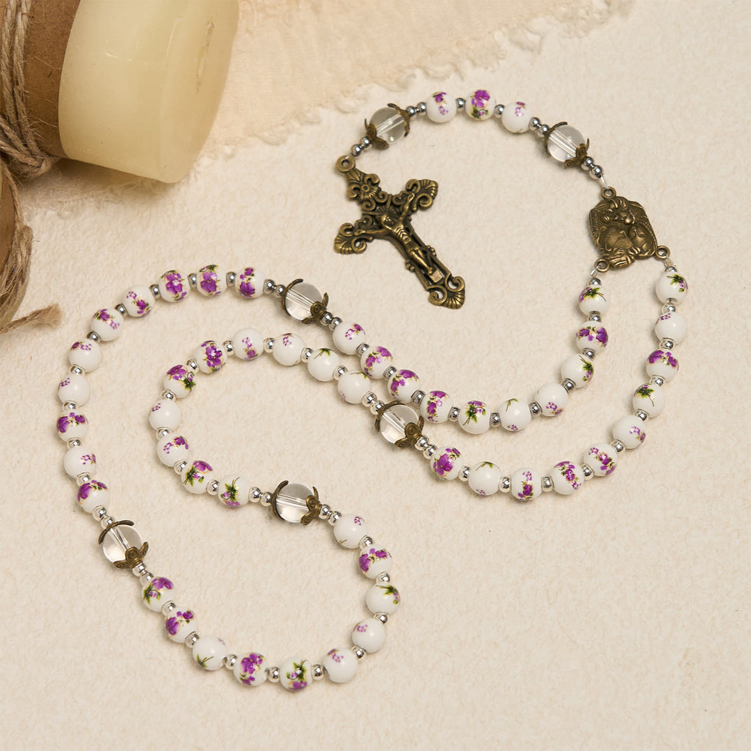 Christianartworkshop Jesus Is The Gift:  Handmade  Violet - Inspired Rosary with Gift Card - image 7