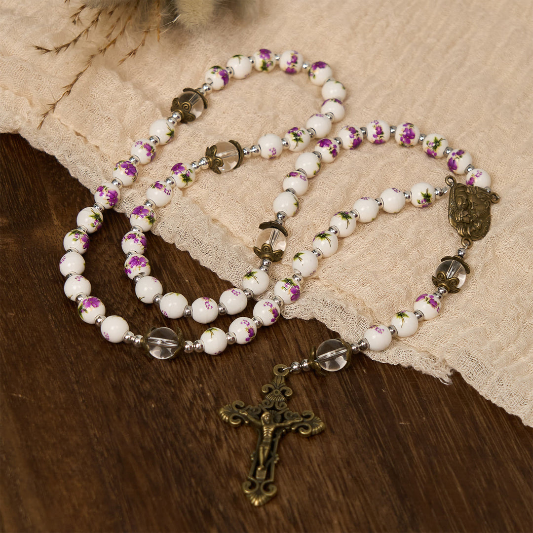 Christianartworkshop Jesus Is The Gift:  Handmade  Violet - Inspired Rosary with Gift Card - image 5