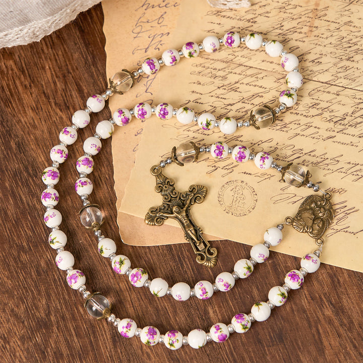 Christianartworkshop Jesus Is The Gift:  Handmade  Violet - Inspired Rosary with Gift Card - image 6