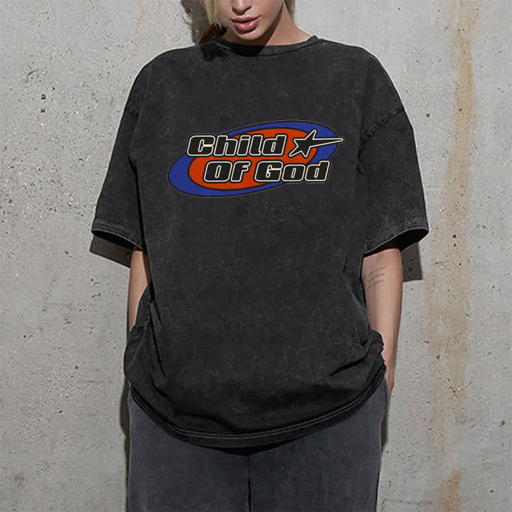 Christianartworkshop Child of God Graphic Unisex Washed T-Shirt - image 3