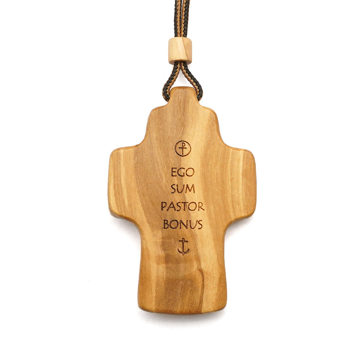 Christianartworkshop Handmade Good Shepherd Jesus With Wood Cross Necklace: A Symbol of Faith and Craftsmanship - image 2