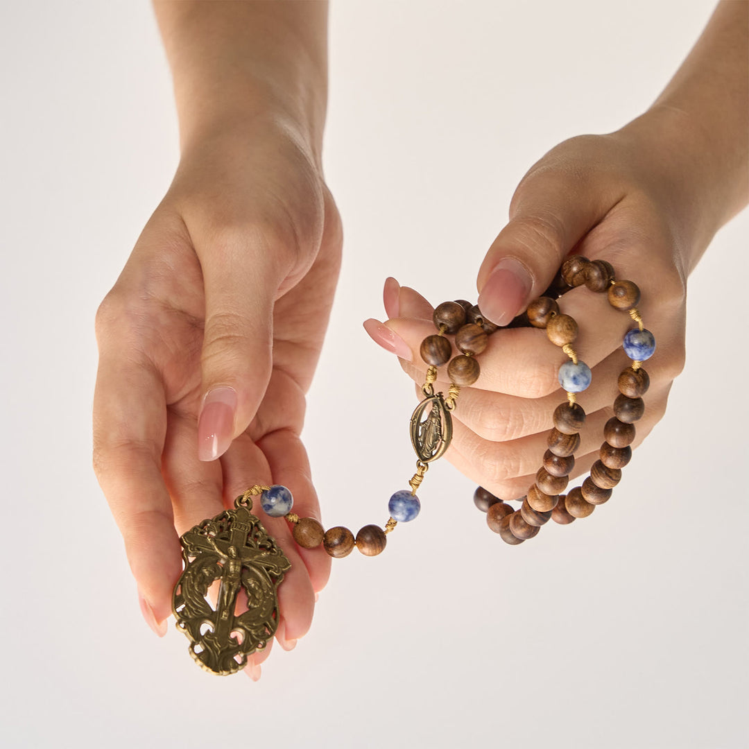 Christianartworkshop PRAYERFUL FAITH: Wooden and Ceramics Beads Blessed Devotion Rosary with Gift Card - image 11