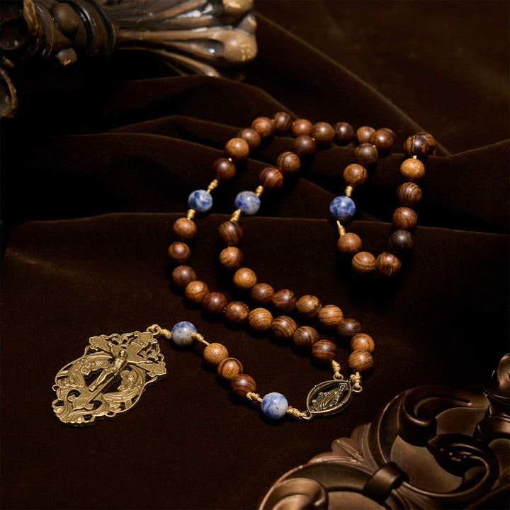 Christianartworkshop PRAYERFUL FAITH: Wooden and Ceramics Beads Blessed Devotion Rosary with Gift Card - image 6