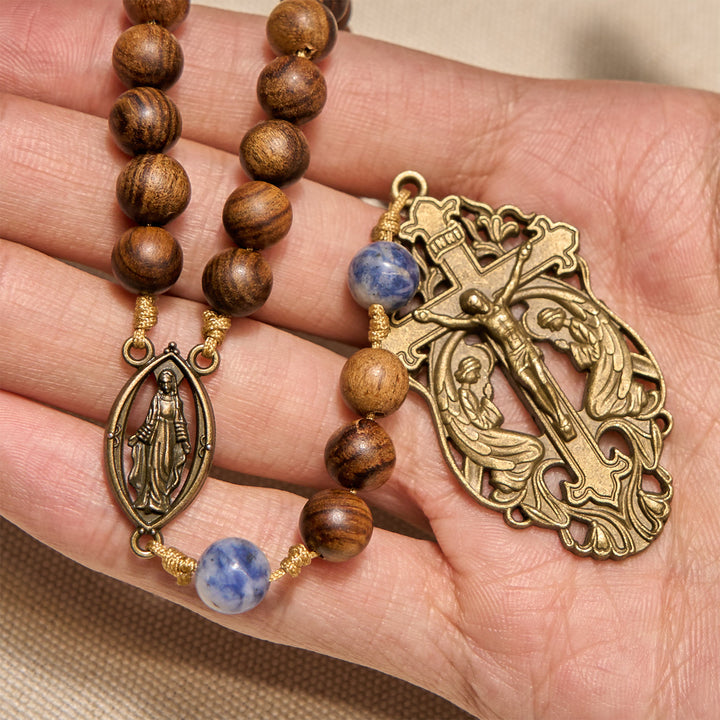 Christianartworkshop PRAYERFUL FAITH: Wooden and Ceramics Beads Blessed Devotion Rosary with Gift Card - image 8