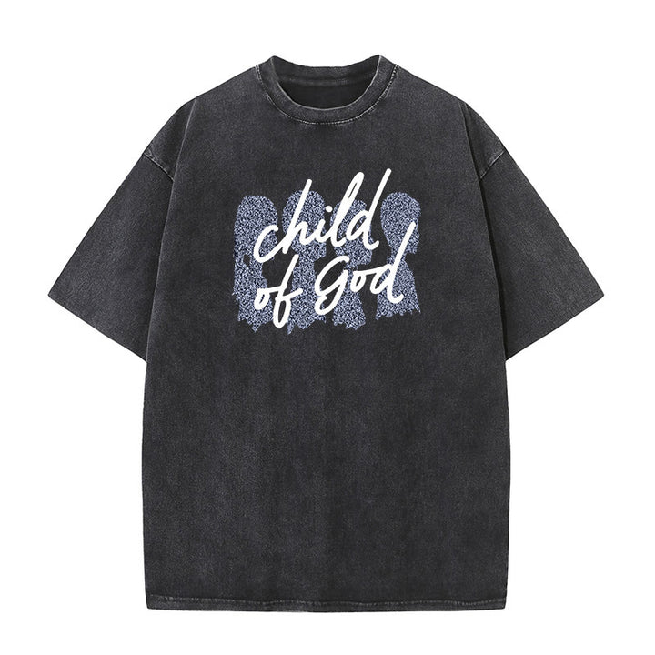 Christianartworkshop Child of God Unisex Washed T-Shirt - Black - 5XL - image 2