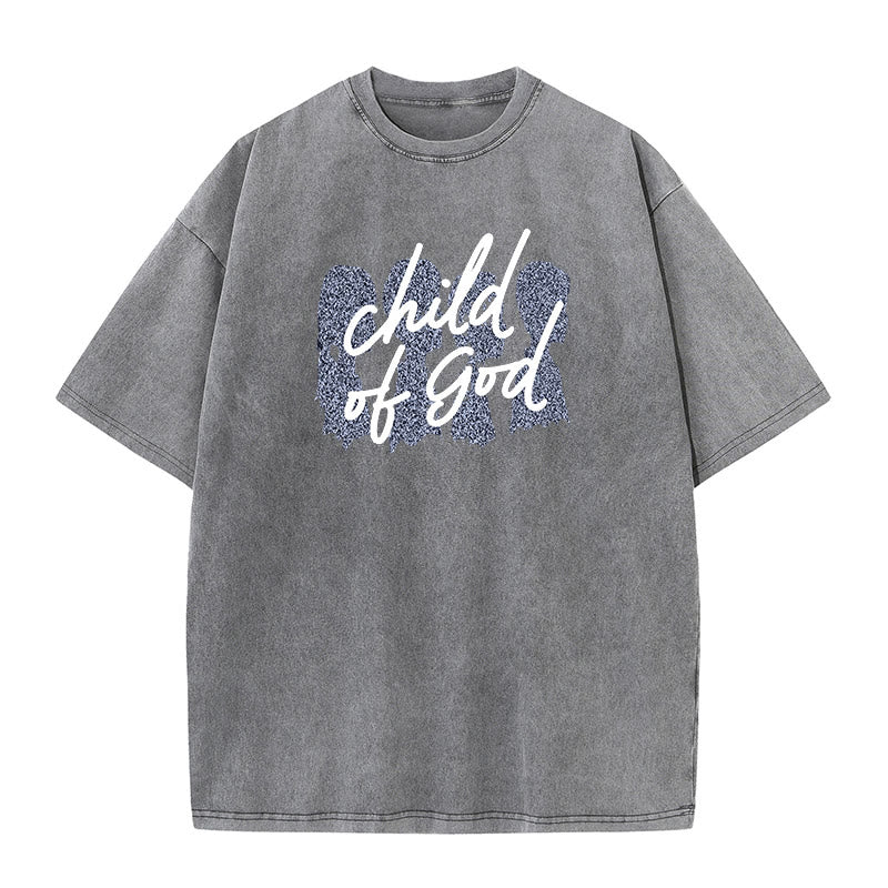 Christianartworkshop Child of God Unisex Washed T-Shirt - Grey - 5XL - image 7