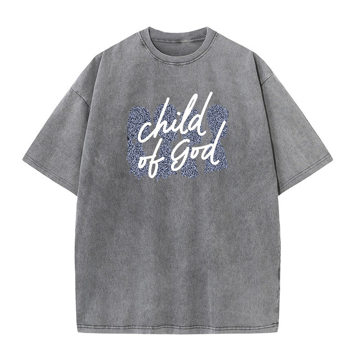 Christianartworkshop Child of God Unisex Washed T-Shirt - Grey - 5XL - image 7