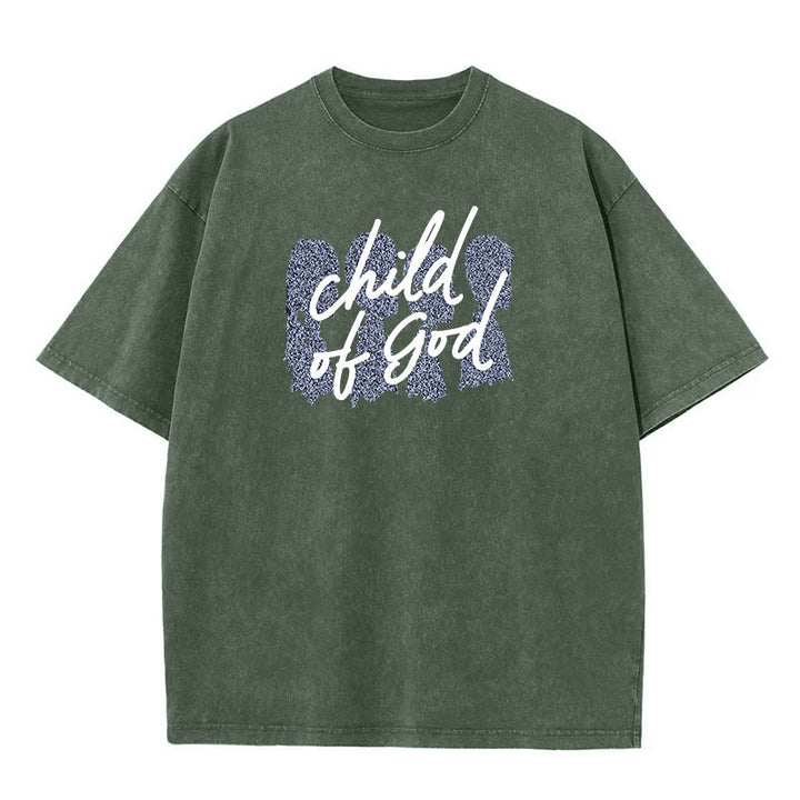 Christianartworkshop Child of God Unisex Washed T-Shirt - Army Green - 5XL - image 5