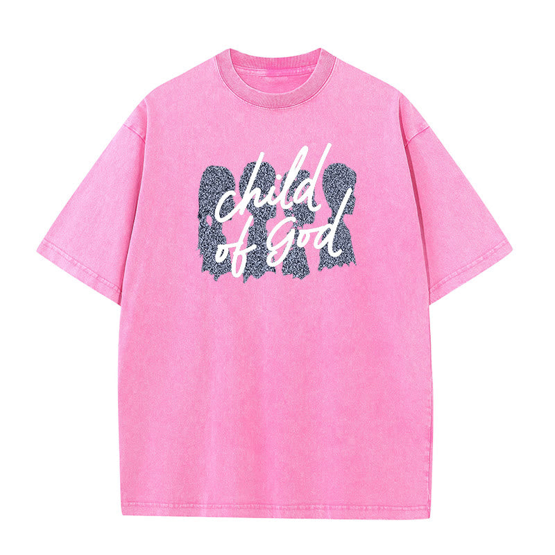 Christianartworkshop Child of God Unisex Washed T-Shirt - Pink - 5XL - image 12