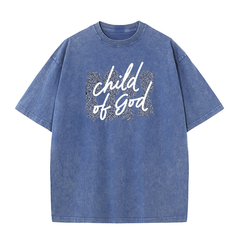 Christianartworkshop Child of God Unisex Washed T-Shirt - Blue - 5XL - image 8