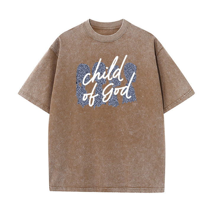 Christianartworkshop Child of God Unisex Washed T-Shirt - Coffee - 5XL - image 10