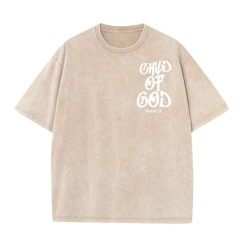 Christianartworkshop Chic Spiritual Child of God Psalm 23 Unisex Washed T-Shirt - image 15