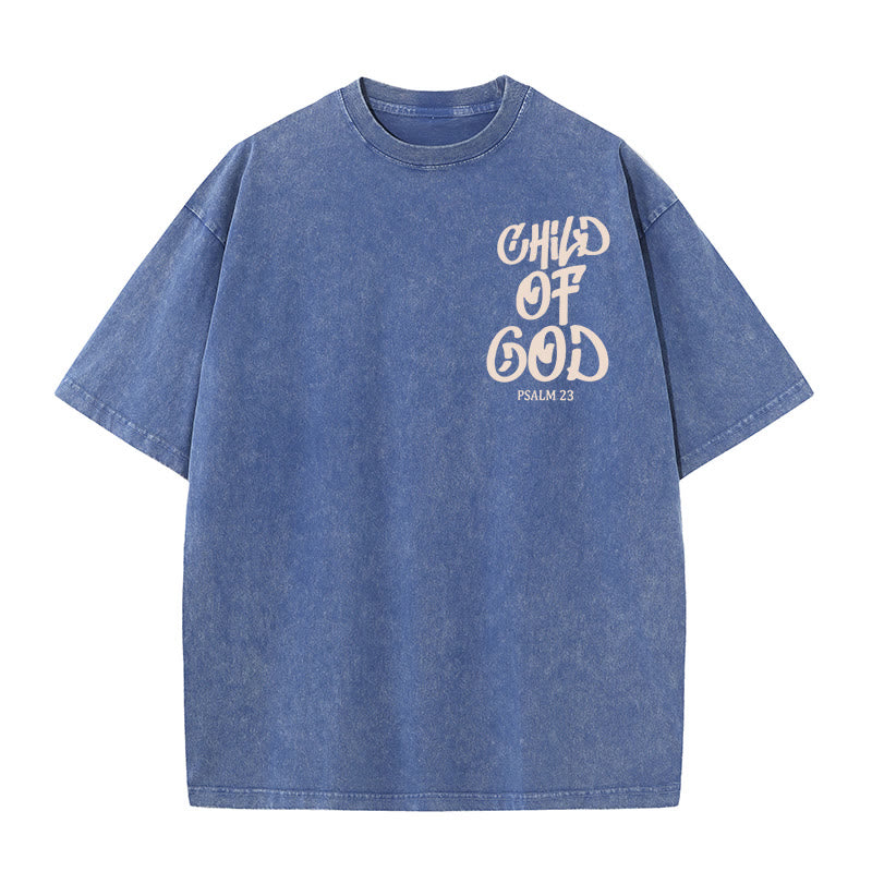Christianartworkshop Chic Spiritual Child of God Psalm 23 Unisex Washed T-Shirt - image 11
