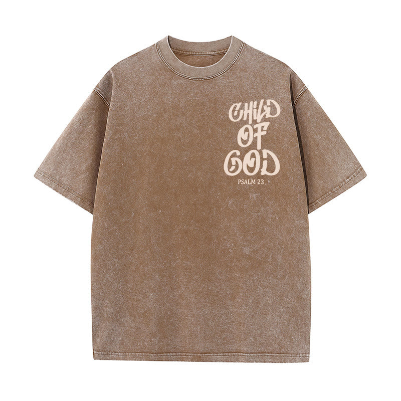 Christianartworkshop Chic Spiritual Child of God Psalm 23 Unisex Washed T-Shirt - image 17