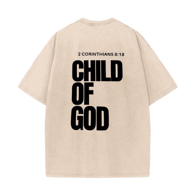 Christianartworkshop Minimalist Child of God Unisex Washed T-Shirt: Bold Faith in Clean Design - Apricot - 5XL - image 14