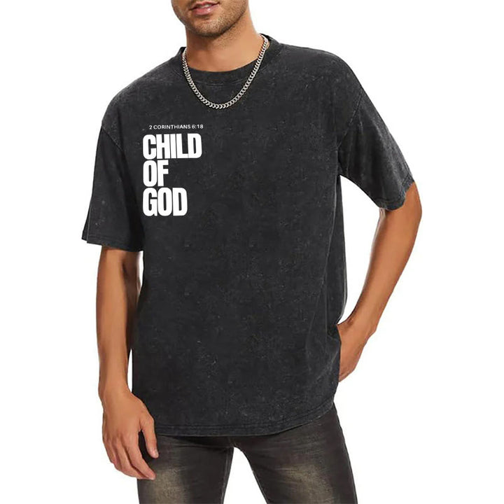 Christianartworkshop Minimalist Child of God Unisex Washed T-Shirt: Bold Faith in Clean Design - image 3