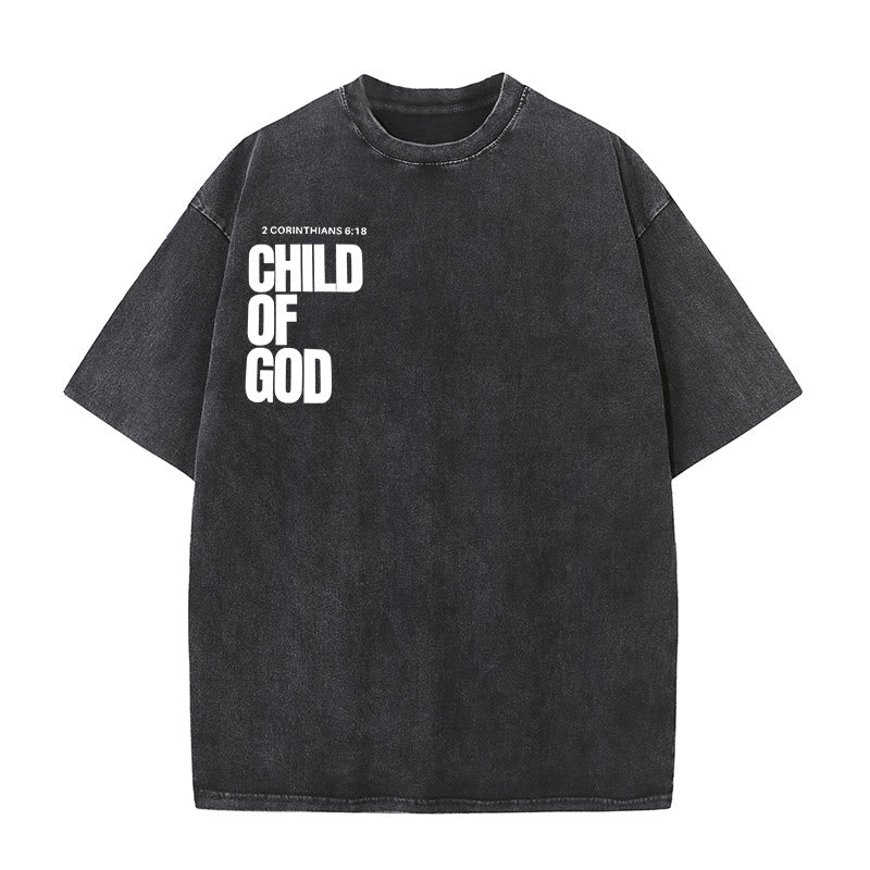 Christianartworkshop Minimalist Child of God Unisex Washed T-Shirt: Bold Faith in Clean Design - image 2