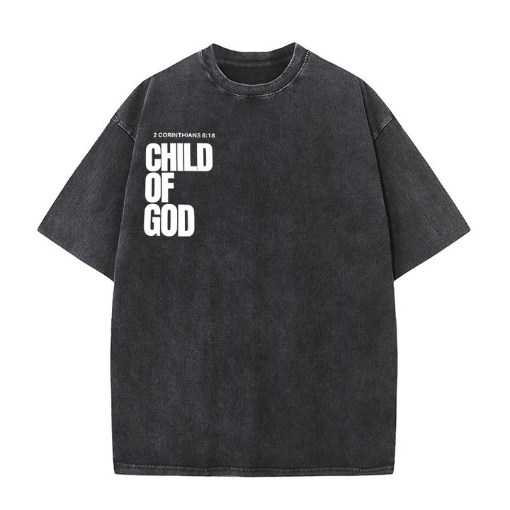 Christianartworkshop Minimalist Child of God Unisex Washed T-Shirt: Bold Faith in Clean Design - image 2