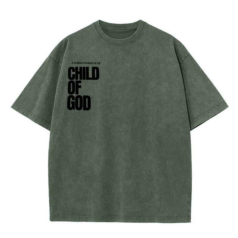 Christianartworkshop Minimalist Child of God Unisex Washed T-Shirt: Bold Faith in Clean Design - image 6