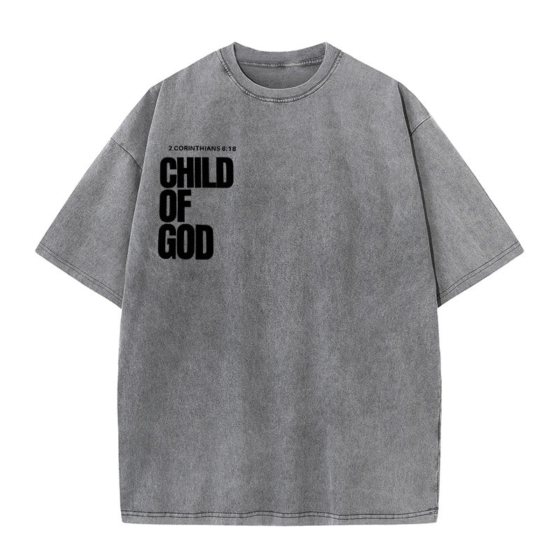 Christianartworkshop Minimalist Child of God Unisex Washed T-Shirt: Bold Faith in Clean Design - image 9