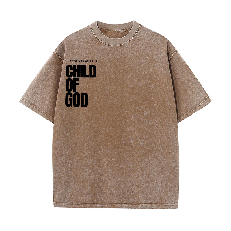 Christianartworkshop Minimalist Child of God Unisex Washed T-Shirt: Bold Faith in Clean Design - image 17