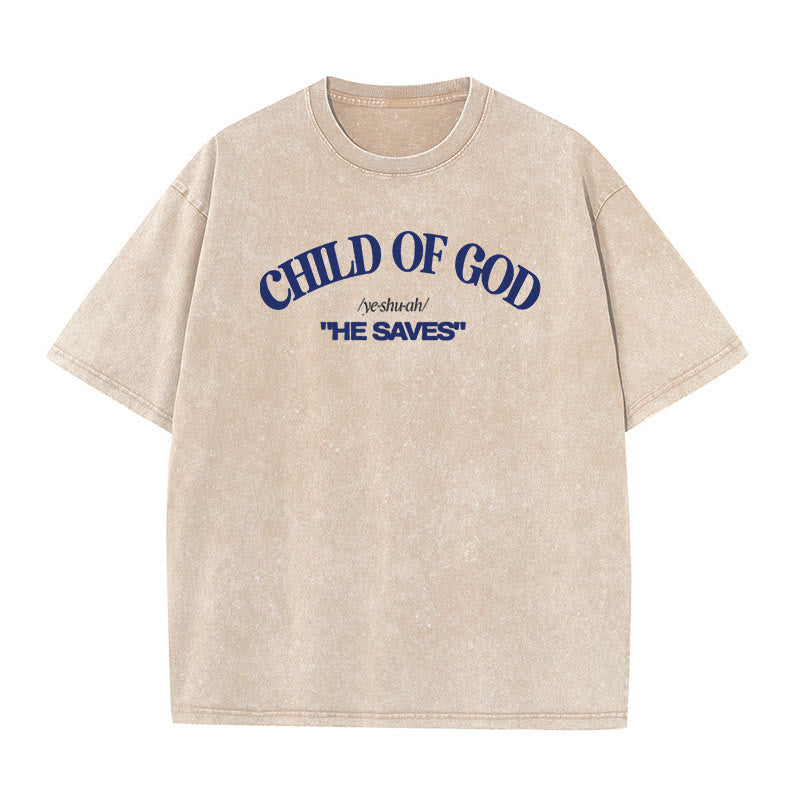 Christianartworkshop Classic Style He Save Child of God Unisex Washed T-Shirt - Apricot - 5XL - image 9