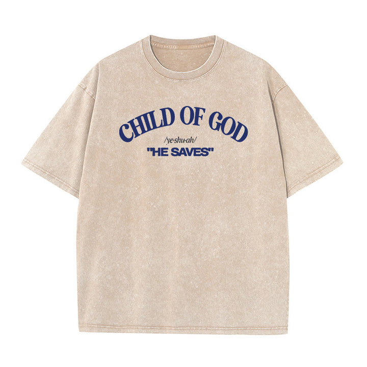 Christianartworkshop Classic Style He Save Child of God Unisex Washed T-Shirt - Apricot - 5XL - image 9