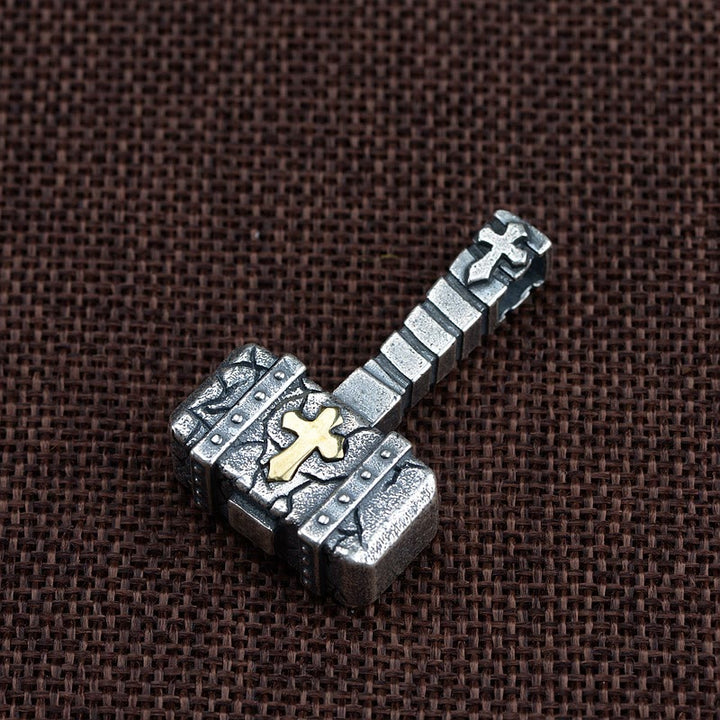 Christianartworkshop Sacred 925 Silver Hammer Cross Necklace: Rugged Faith Symbol with Retro Edge - image 2