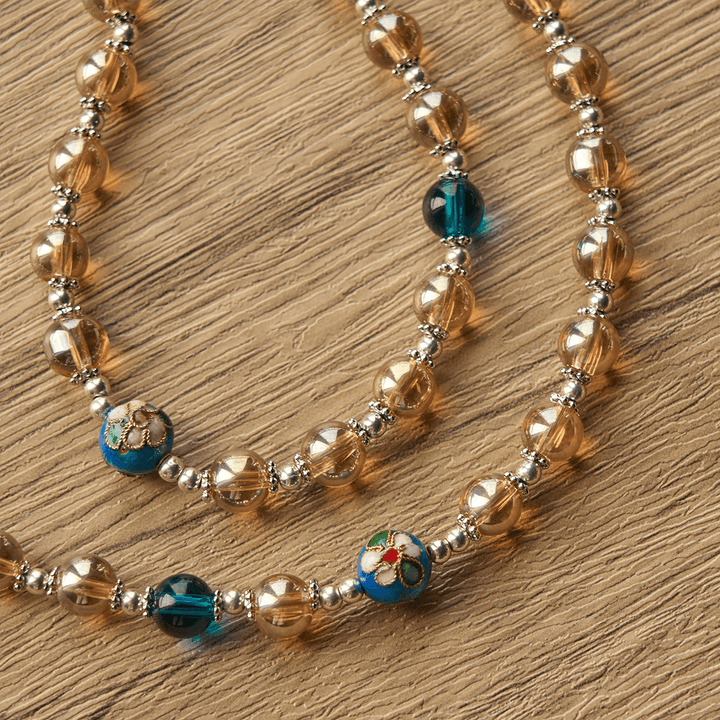 Christianartworkshop Amber & Cloisonné Beads Rosary with Silver Divine Mercy & Crucifix: Embrace Blessed Solace - image 10