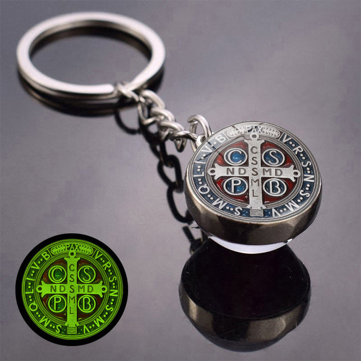 Christianartworkshop Glow-in-the-Dark Double-Sided Saint Benedict Medal Keychain: Protection That Shines - L - image 12