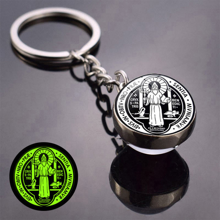 Christianartworkshop Glow-in-the-Dark Double-Sided Saint Benedict Medal Keychain: Protection That Shines - H - image 8