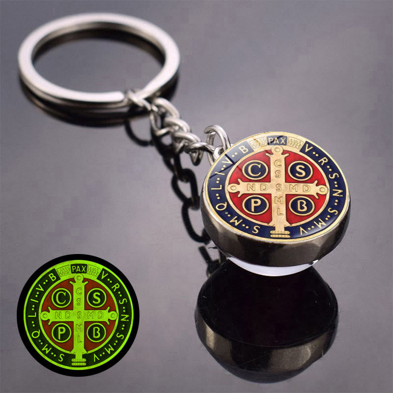 Christianartworkshop Glow-in-the-Dark Double-Sided Saint Benedict Medal Keychain: Protection That Shines - J - image 10