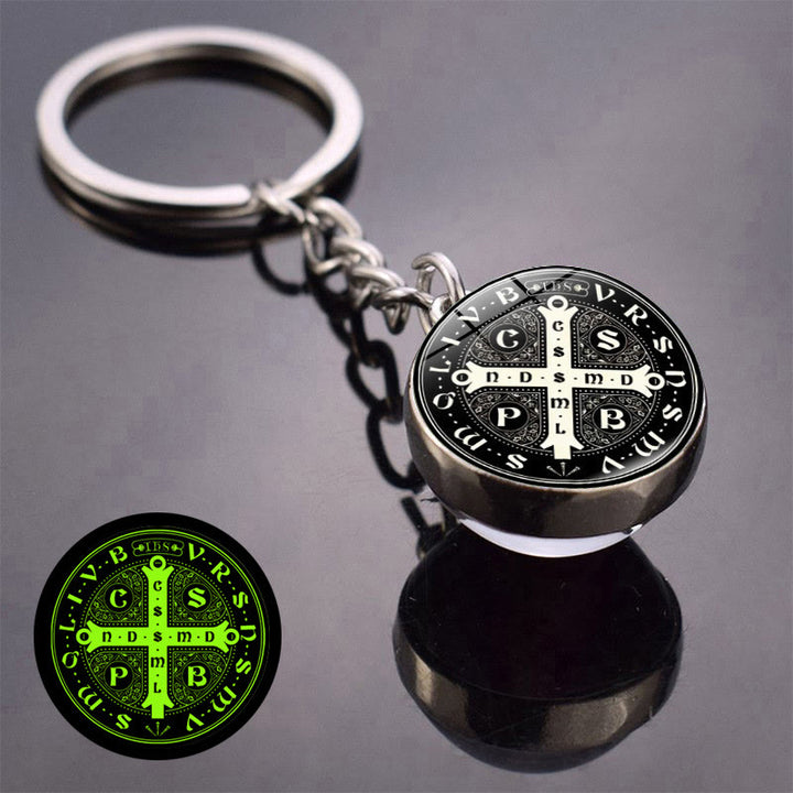 Christianartworkshop Glow-in-the-Dark Double-Sided Saint Benedict Medal Keychain: Protection That Shines - K - image 11