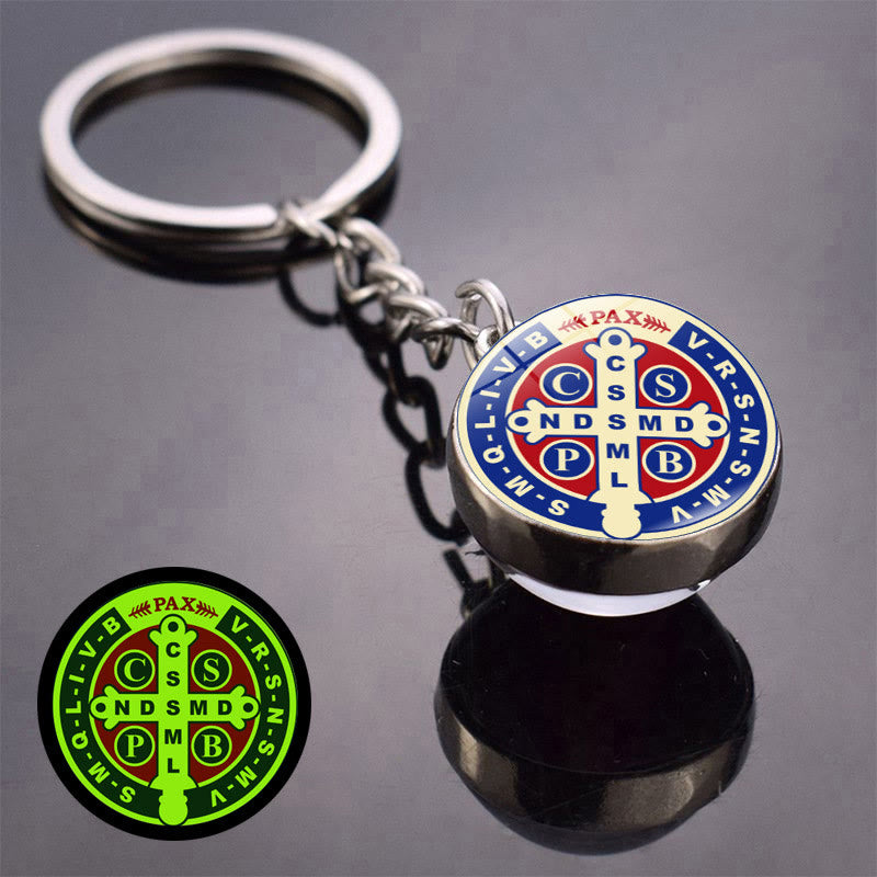 Christianartworkshop Glow-in-the-Dark Double-Sided Saint Benedict Medal Keychain: Protection That Shines - G - image 7
