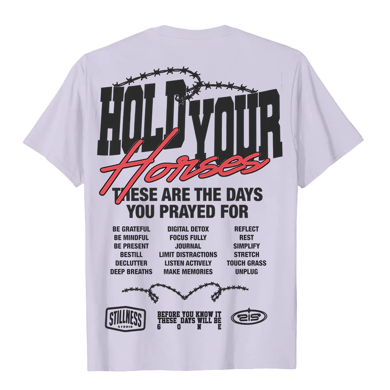 Christianartworkshop Casual Style Hold Your Horses Graphic Unisex T-shirt - image 16