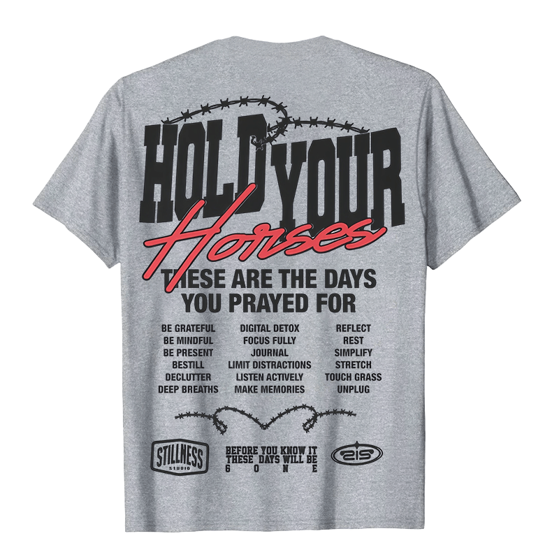 Christianartworkshop Casual Style Hold Your Horses Graphic Unisex T-shirt - image 7