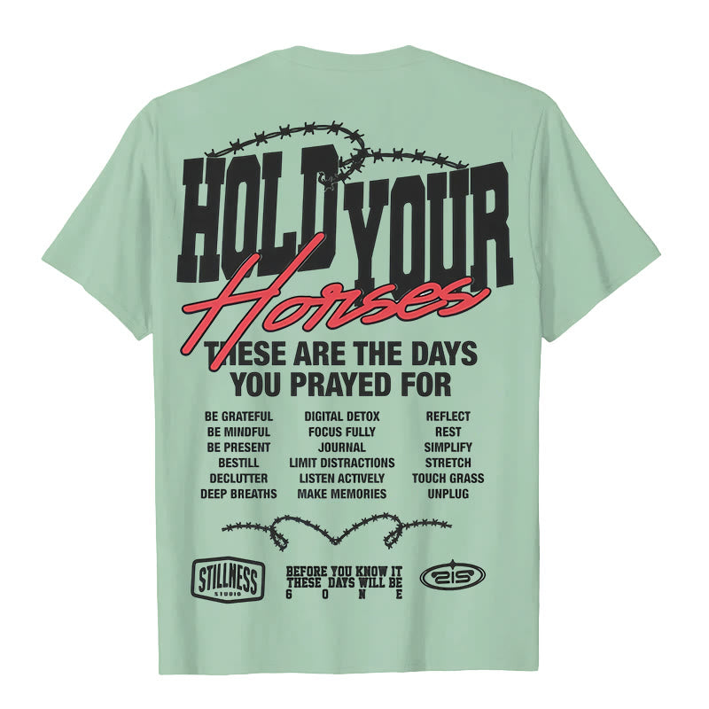 Christianartworkshop Casual Style Hold Your Horses Graphic Unisex T-shirt - image 19