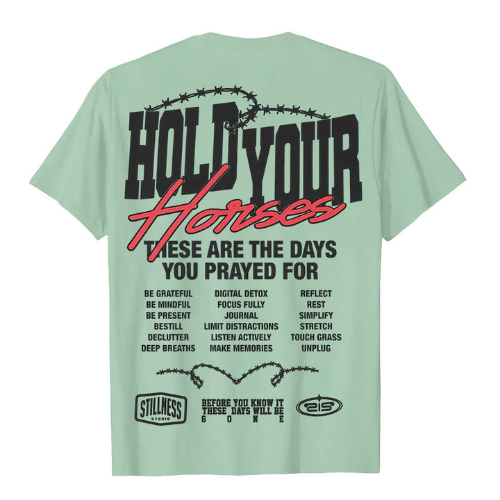 Christianartworkshop Casual Style Hold Your Horses Graphic Unisex T-shirt - image 19