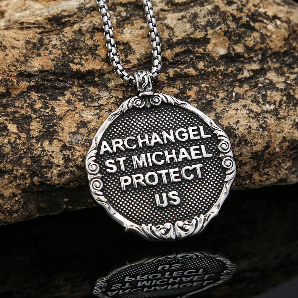 Christianartworkshop Archangel St. Micheal Protect Us Crafted Pendant Amulet Necklace - image 2