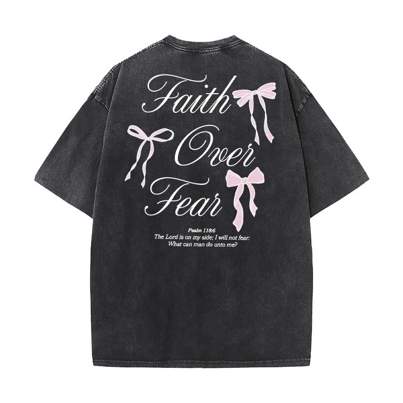 Christianartworkshop Faith Over Fear Unisex Washed T-Shirt