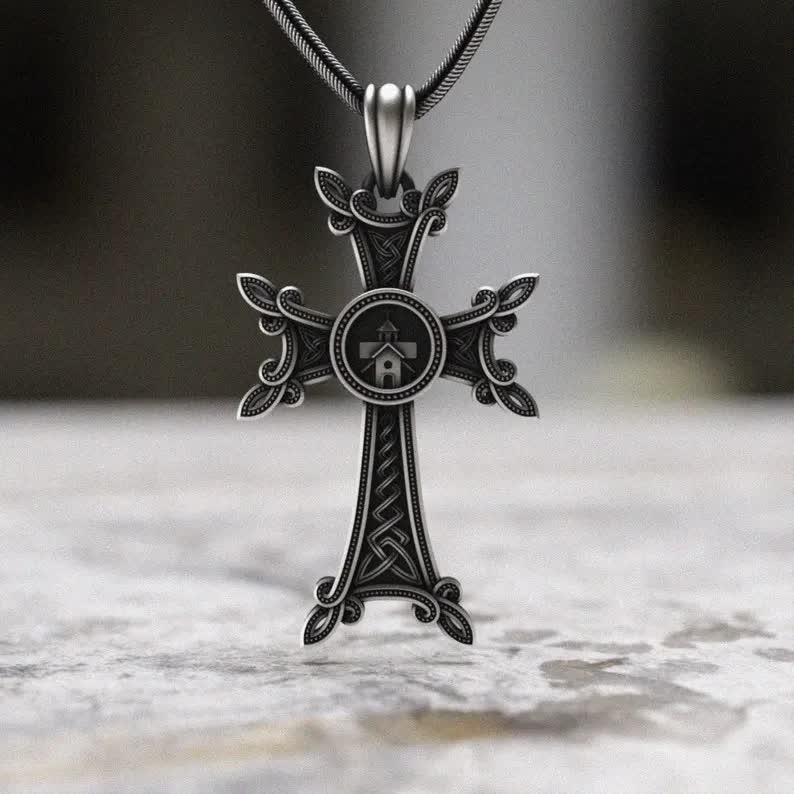 Christianartworkshop Orthodox Church Celtic Knot Armenian Cross Pendant Necklace