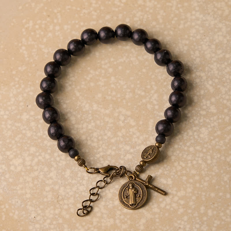 Christianartworkshop Ebony Beads St. Benedict the Blessed Protection Bracelet - image 9