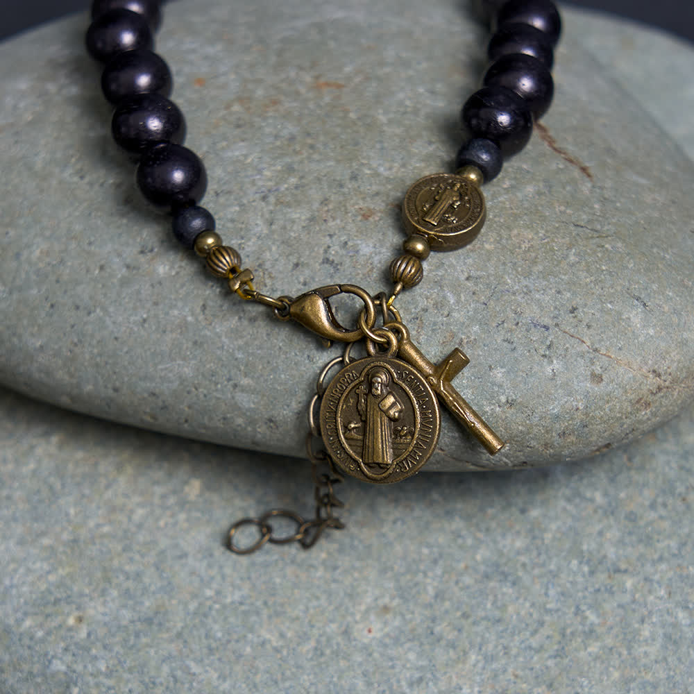 Christianartworkshop Ebony Beads St. Benedict the Blessed Protection Bracelet - image 15