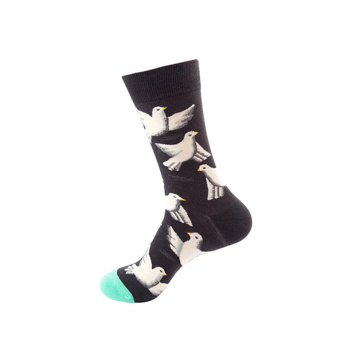 Christianartworkshop Black Crew Unisex Socks with White Holy Spirit Doves: Let Peace Soar with Every Step - image 5
