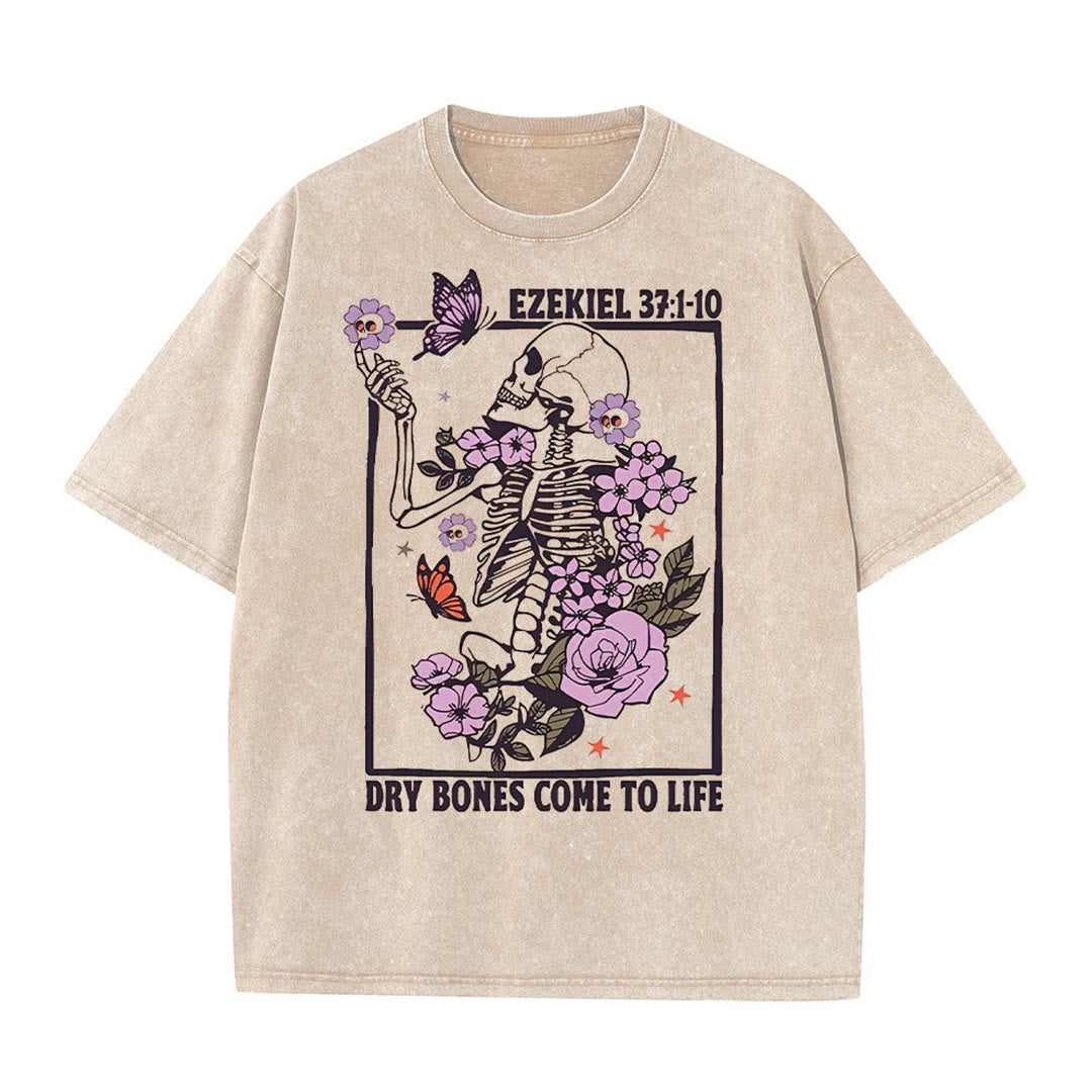 Christianartworkshop Dry Bones Come To Life Unisex Washed T-shirt