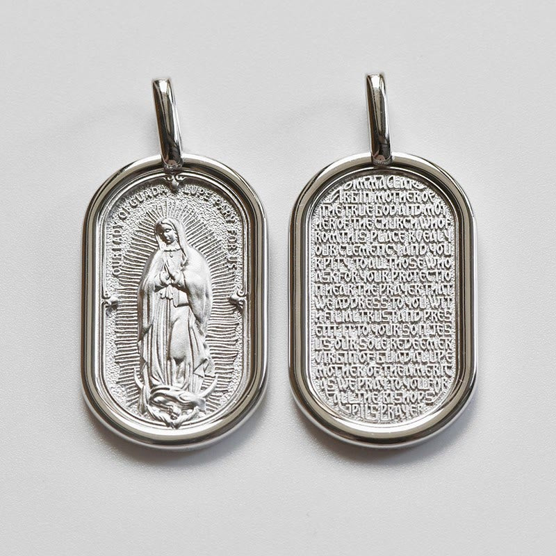 Christianartworkshop 925 Sterling Silver Elegant Our Lady of Guadalupe Pendant Necklace - image 1