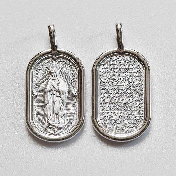 Christianartworkshop 925 Sterling Silver Elegant Our Lady of Guadalupe Pendant Necklace - image 1