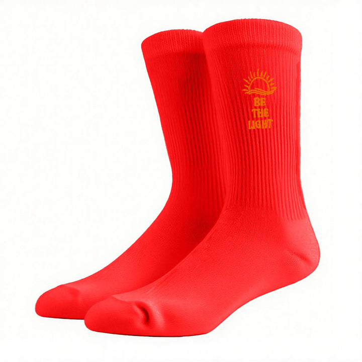 Christianartworkshop Be The Light with Glimmering Sea Horizon Crew Socks: Shine with Spirit - Red - Women (EU 36-39/US 8.5-9) - image 16