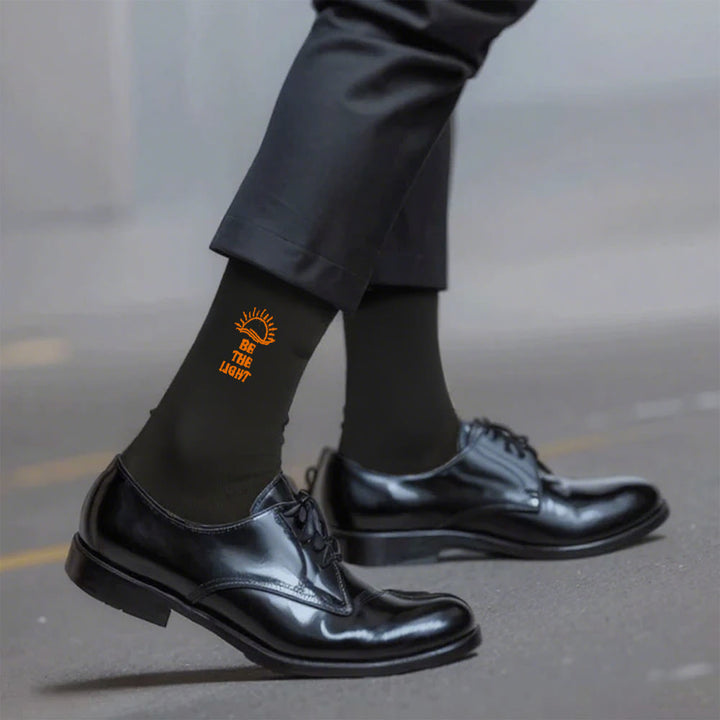 Christianartworkshop Be The Light with Glimmering Sea Horizon Crew Socks: Shine with Spirit - Black - Men (EU 40-44/US 7.5-11) - image 5